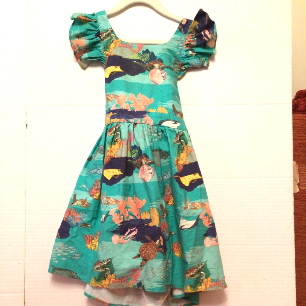 Worthy Threads Under the Sea Ruffle Open Back Dress